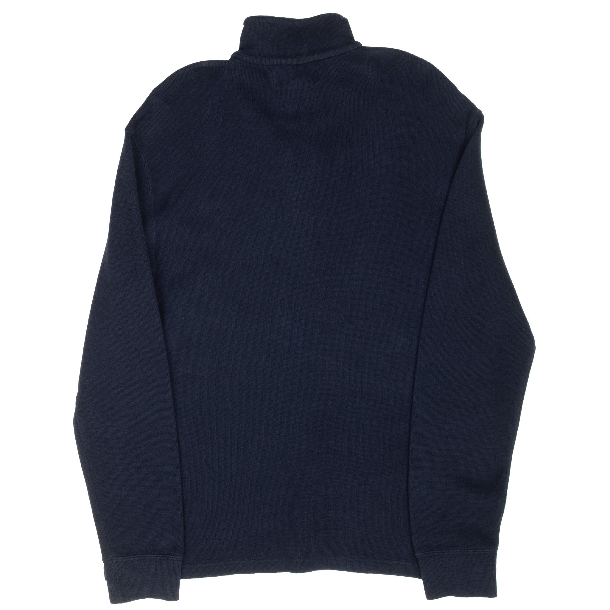 Vintage Polo Ralph Lauren Navy Blue Quarter 1/4 Zip Sweater 1990s Size Medium Made In USA