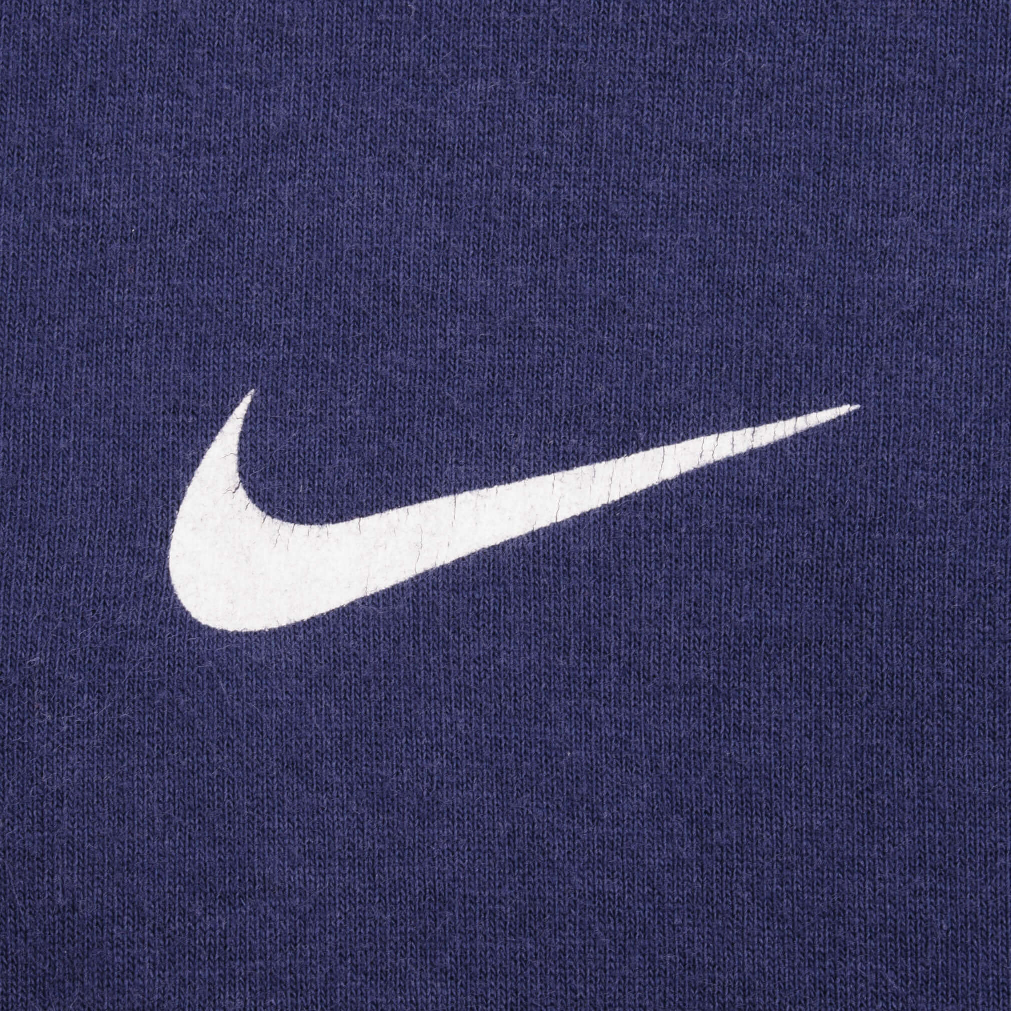 Vintage Nike Navy Classic Swoosh Back Print Tee Shirt 1990S Large Made In USA