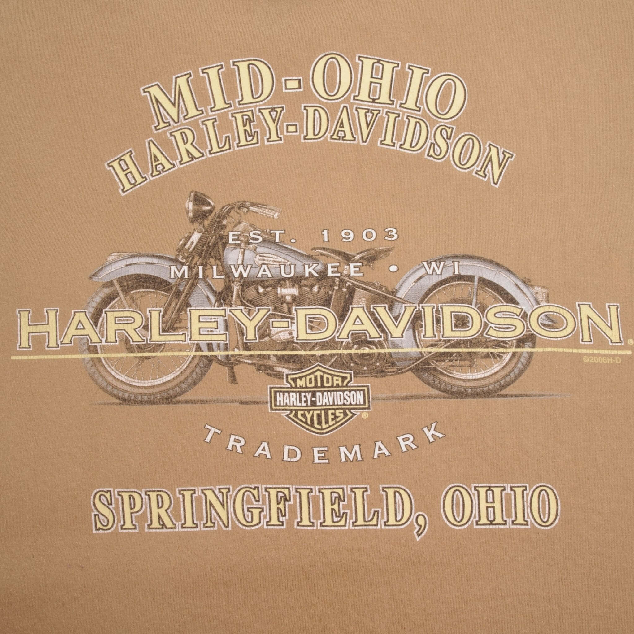 Vintage Harley Davidson Mid Ohio Springfield Ohio Pocket 2008 Tee Shirt Size Xl Made In Usa