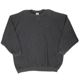 Vintage Nike Classic Swoosh Dark Grey Sweatshirt 1990S Size XL Youth (16/18)