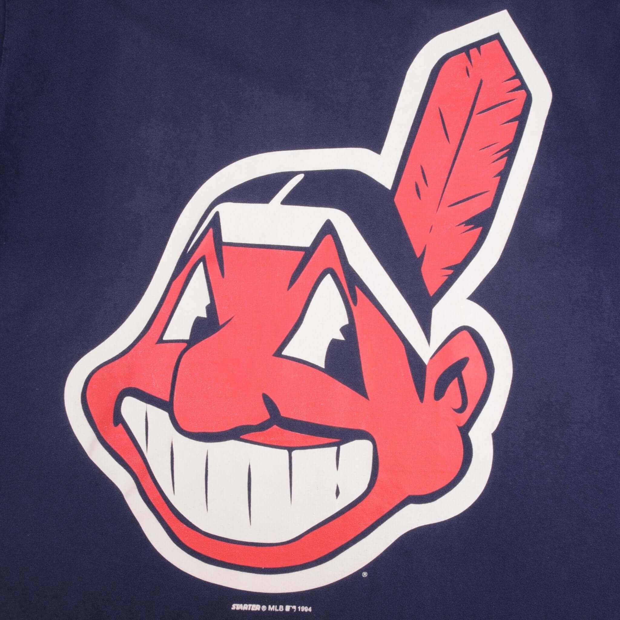 Vintage MLB Cleveland Indians 1994 Starter Tee Shirt Size Large Made In USA With Single Stitch Sleeves