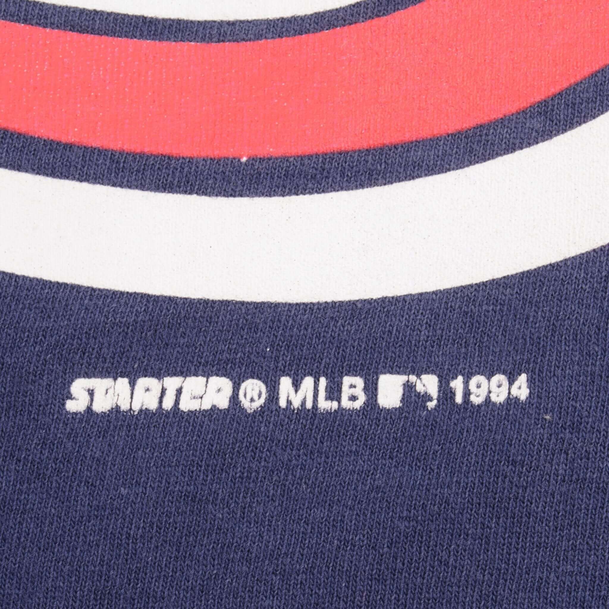 Vintage MLB Cleveland Indians 1994 Starter Tee Shirt Size Large Made In USA With Single Stitch Sleeves