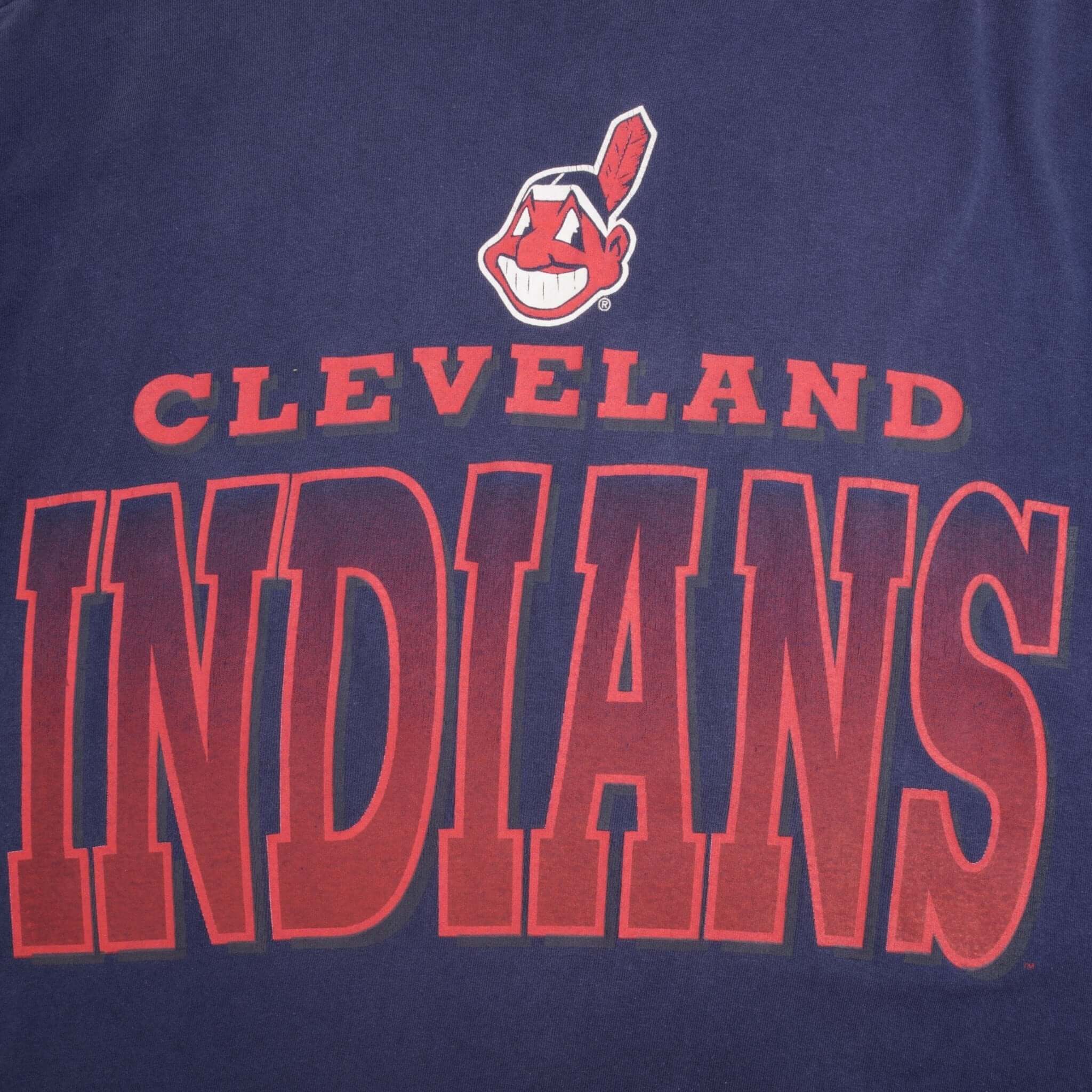 Vintage MLB Cleveland Indians 1994 Starter Tee Shirt Size Large Made In USA With Single Stitch Sleeves