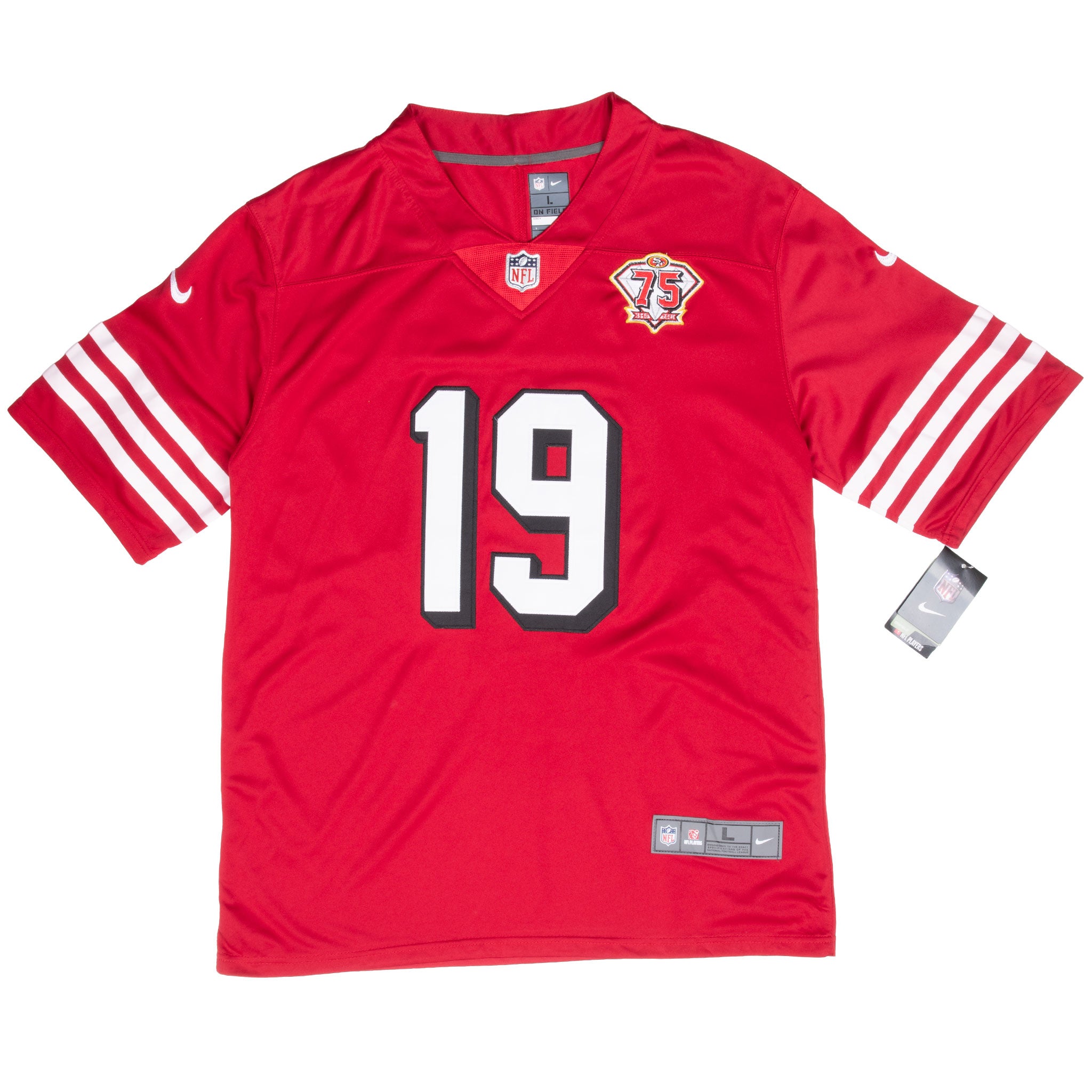 Vintage Nike Nfl San Francisco 49Ers 75TH Anniversary Samuel #19 Jersey Size Large Deadstock