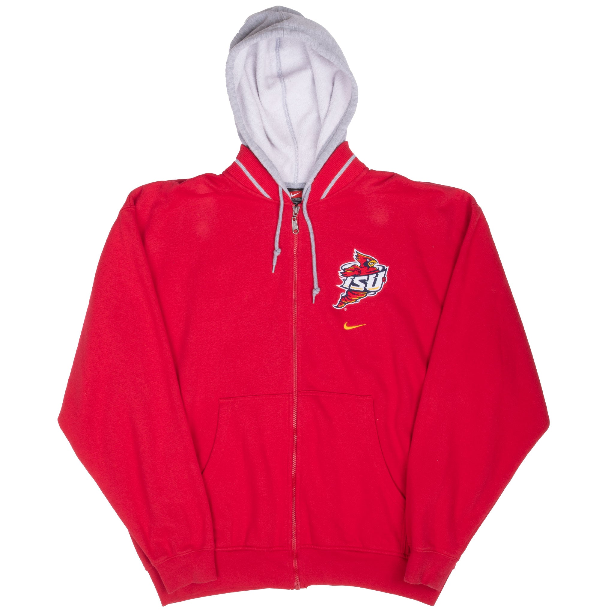 Vintage Ncaa Nike Iowa State University Full Zip Hoodie Sweatshirt 1990S Size Large