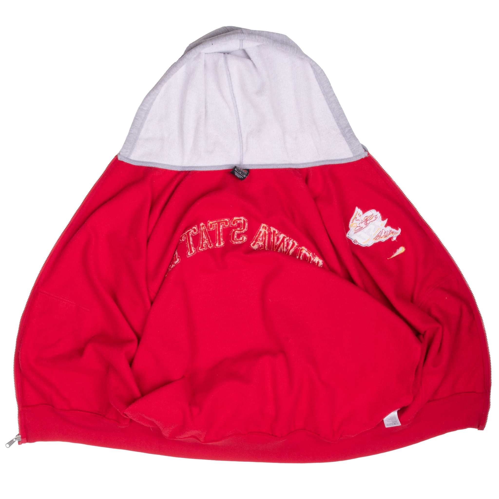 Vintage Ncaa Nike Iowa State University Full Zip Hoodie Sweatshirt 1990S Size Large