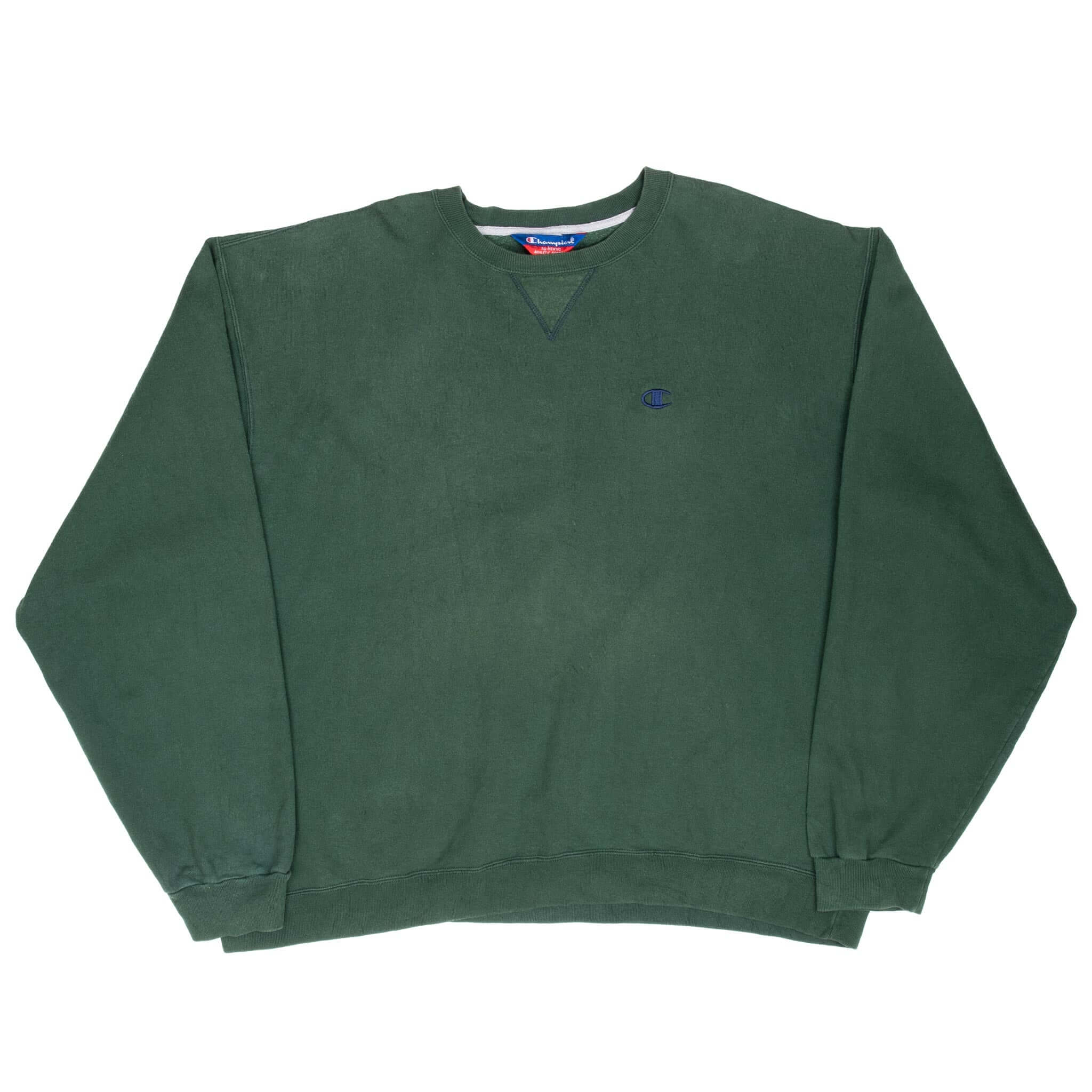 Vintage Champion Classic Green Sweatshirt 2000S Size 2XL