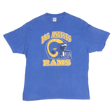 Vintage NFL Los Angeles Rams Tee Shirt Size Large Made In USA With Single Stitch Sleeves 1990S