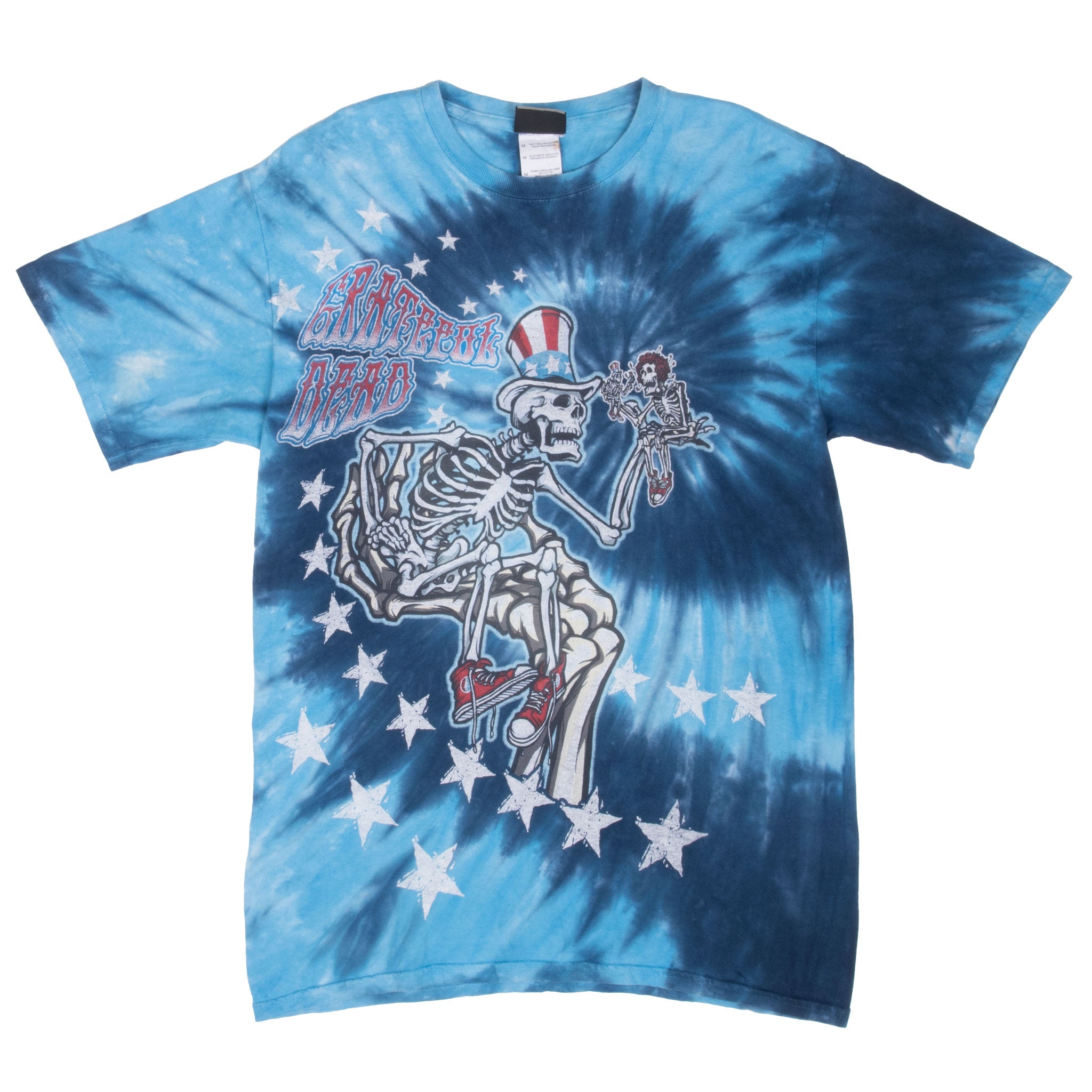 Vintage Grateful Dead Tie Dye Liquid Blue Tee Shirt 2001 Size Medium