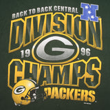 Vintage Nfl Green Bay Packers Division Champions 1996 Tee Shirt Size Xl Made In USA With Single Stitch Sleeves&nbsp;
