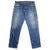 Beautiful Indigo Levis 501 Jeans Made in USA with a medium blue wash, a nice contrast of light and medium blue and some beautiful whiskers.  Size 34x31  Back Button #524A