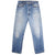 Beautiful Indigo Levis 501 Jeans Made in USA with a light blue wash, some nice whiskers and a nice contrast of light and medium blue.  Size 32x31  Back Button #5