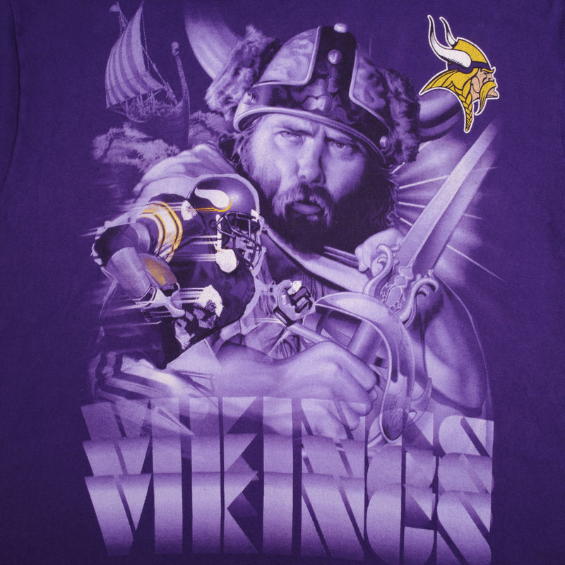 Vintage NFL Minnesota Vikings 1990S Tee Shirt Size Large Made In USA With Single Stitch Sleeves