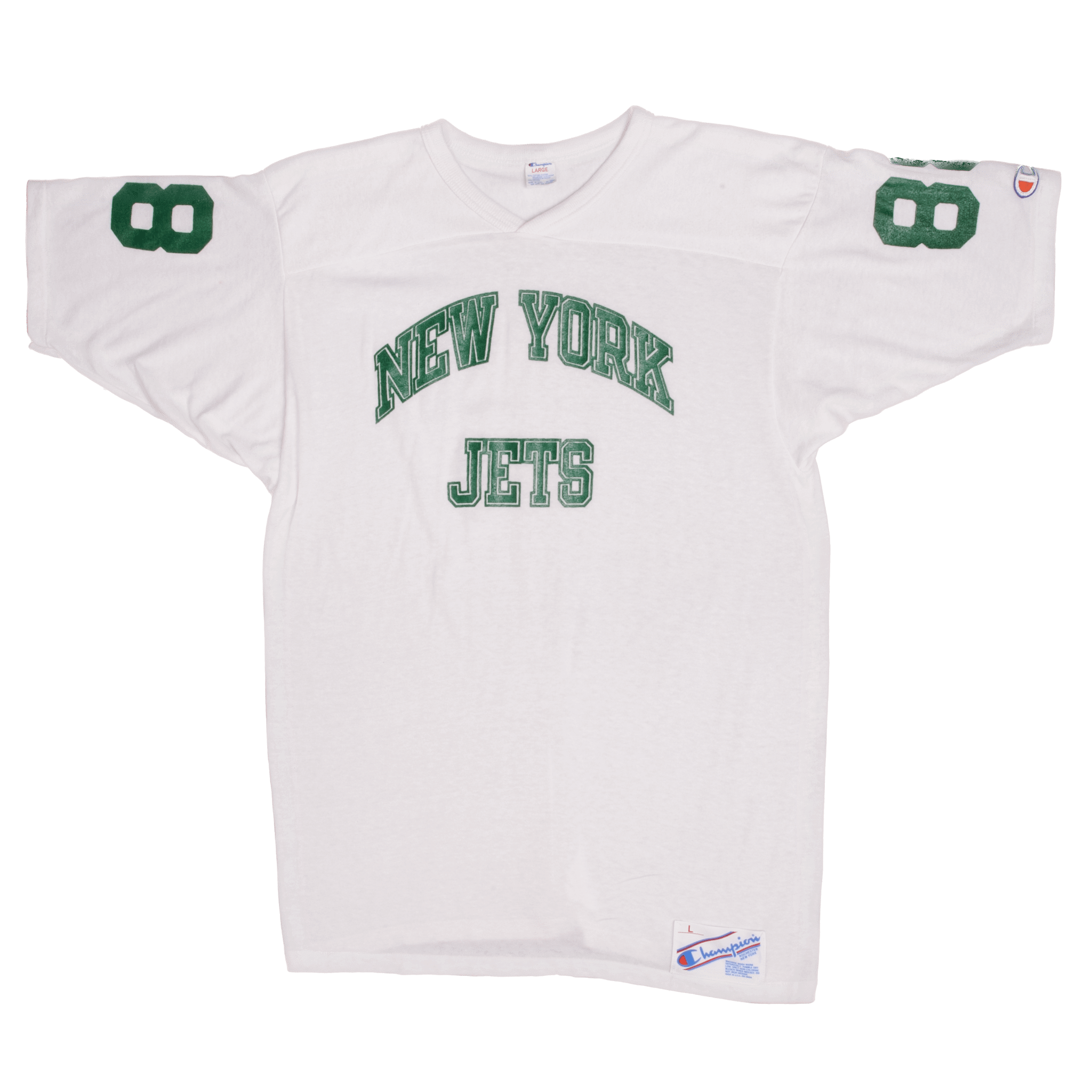 Vintage Champion NFL New York Jets 88 Jersey 1980S Size Large Made In USA
