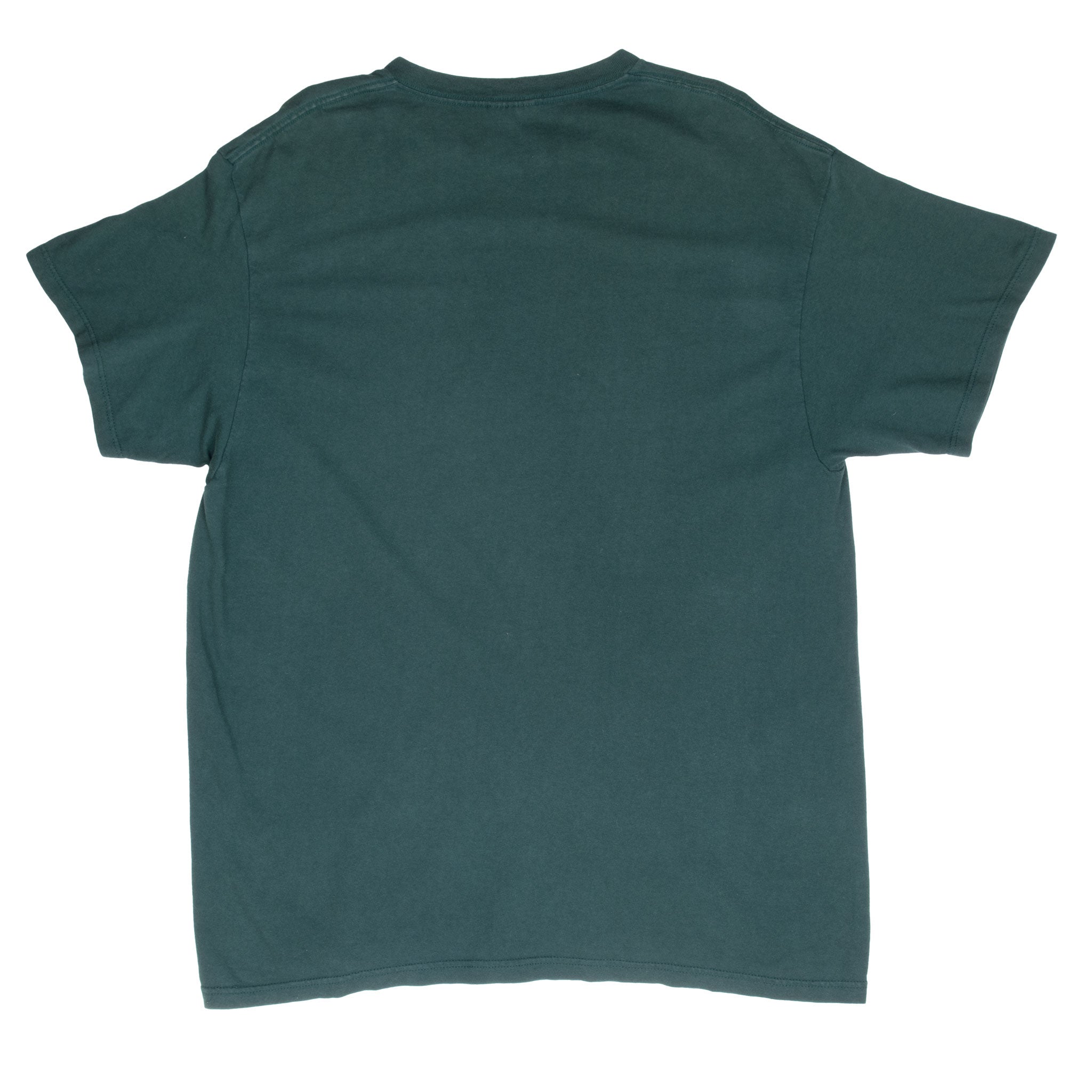 Vintage Nike Small Swoosh Embroidered Green Tee Shirt Late 1990s Size Large Made In USA