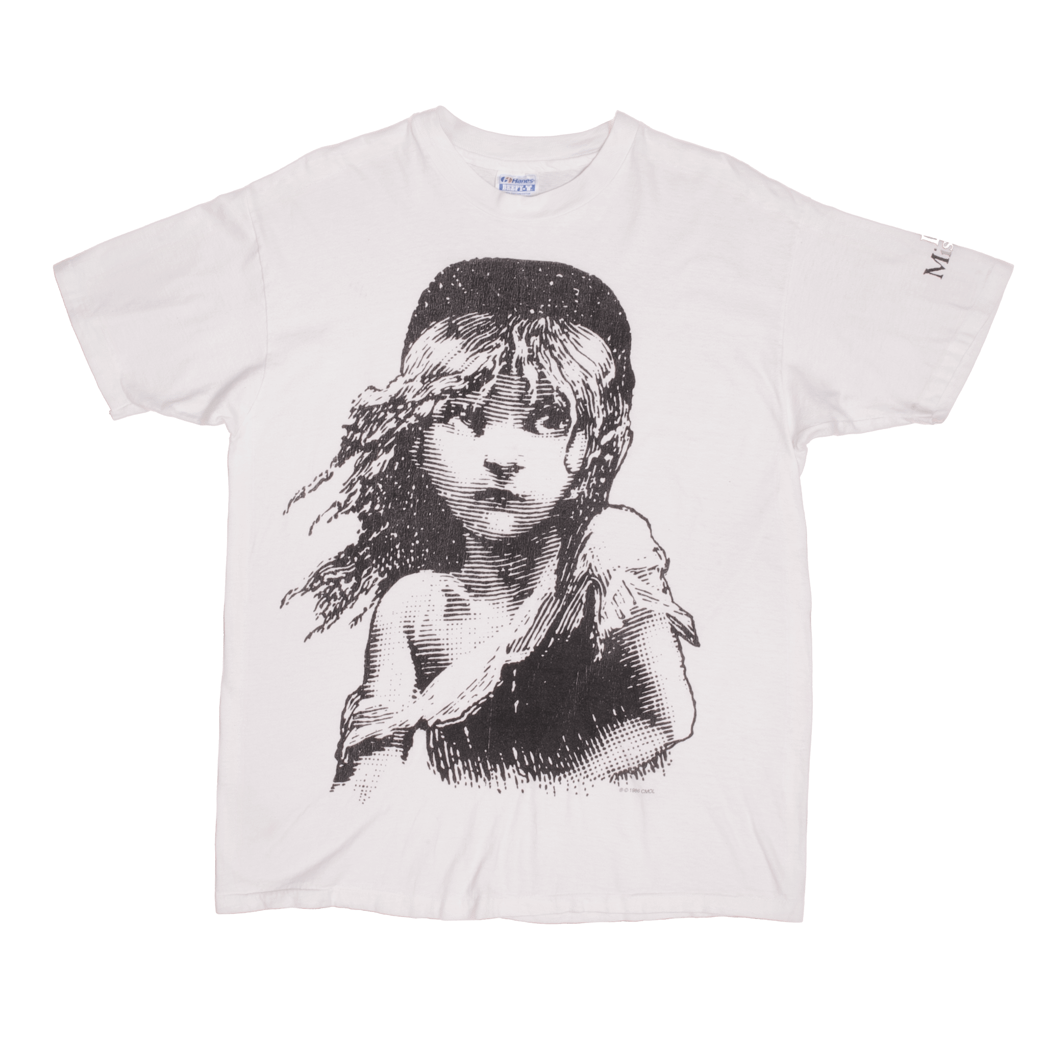 Vintage Les Miserables 1986 Tee Shirt Size Large Made In USA With Single Stitch Sleeves