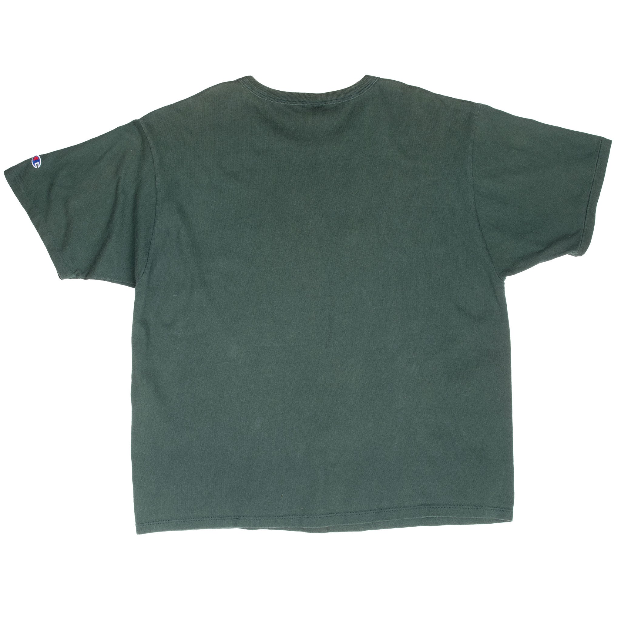 Vintage Champion Atlanta Olympics 1996 Embroidery logo Pine Green Tee Shirt Size 2XL Made In Usa With Single Stitch Sleeves