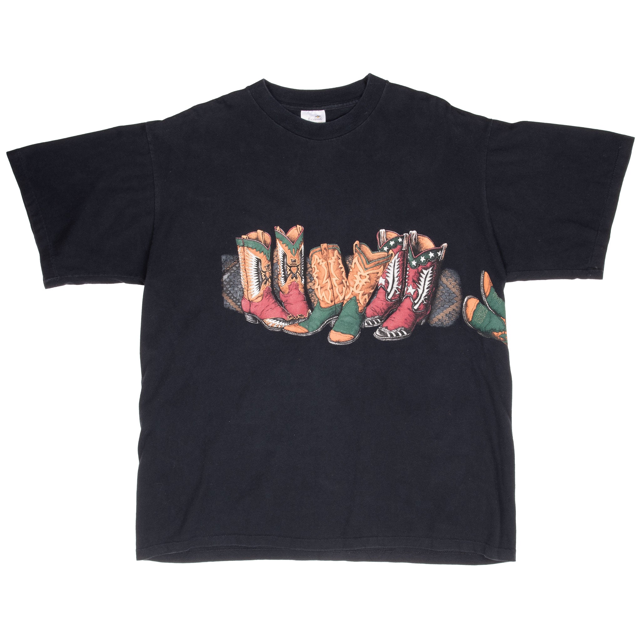 Vintage Cowboy Boots Western Tee Shirt 1990S Xl Made In Usa With Single Stitch Sleeves