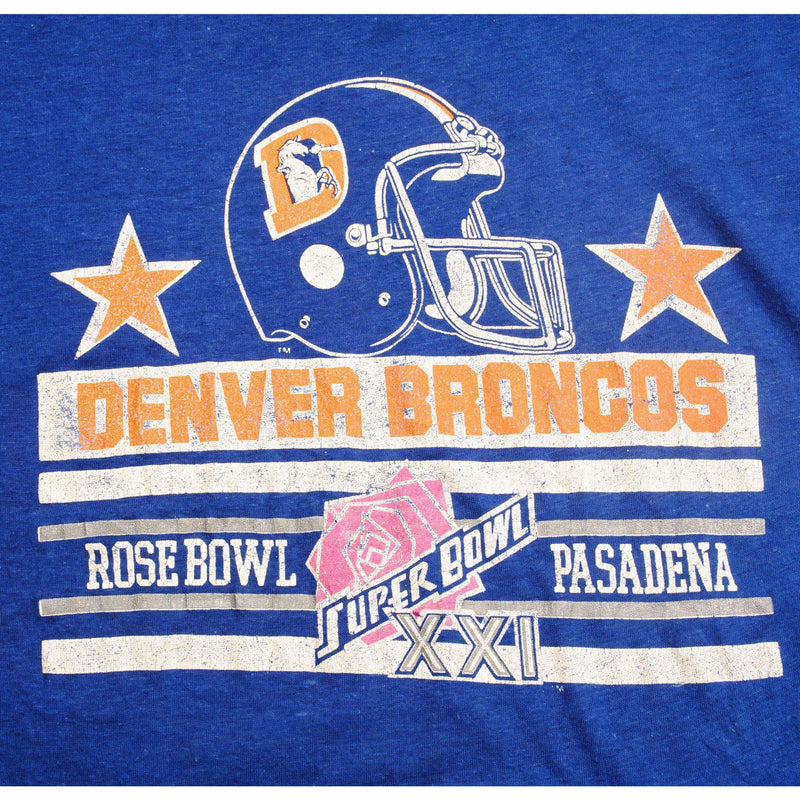 VINTAGE NFL DENVER BRONCOS TEE SHIRT 1987 SIZE MEDIUM