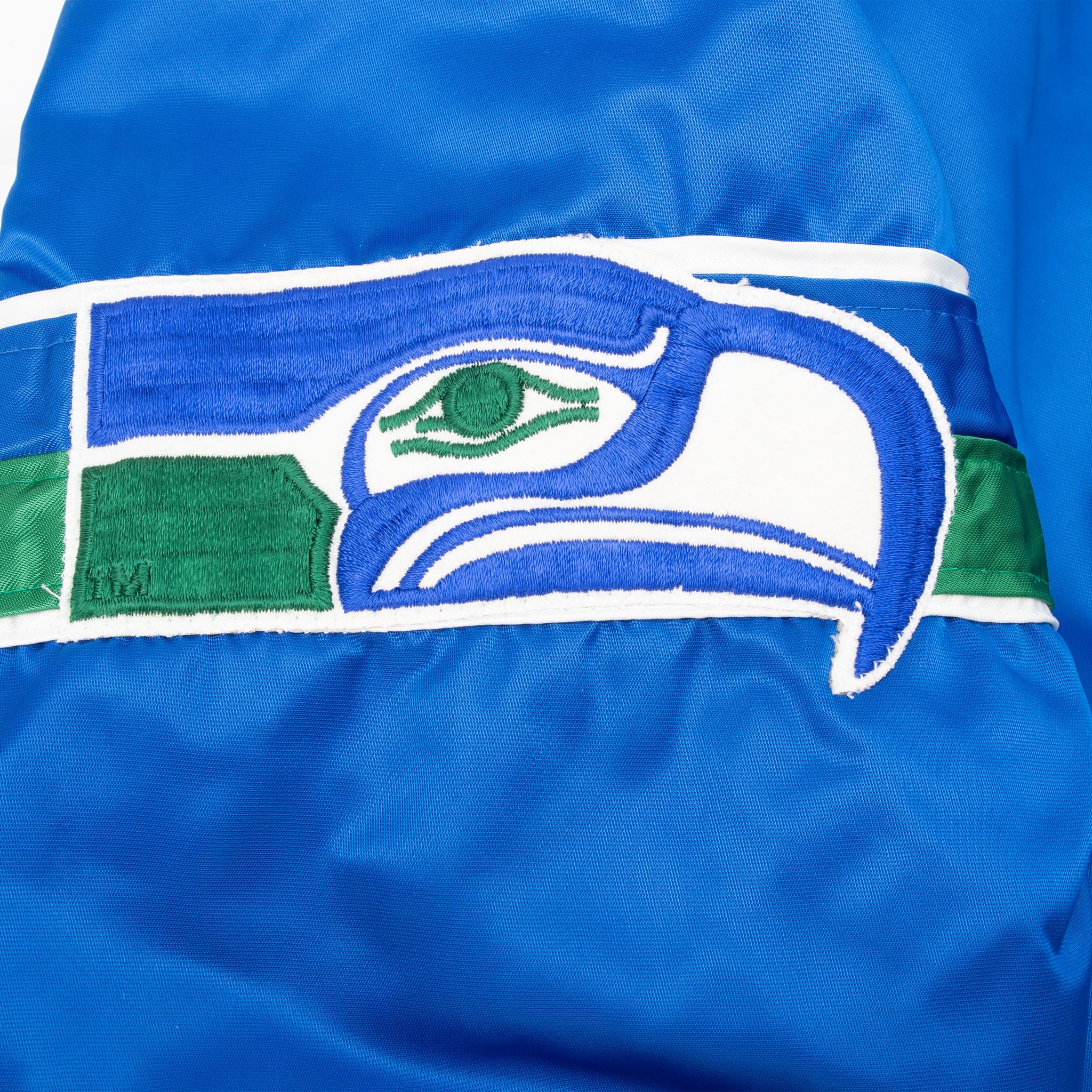 VINTAGE NFL SEATTLE SEAHAWKS STARTER SATIN BOMBER JACKET XL 1980S MADE IN USA