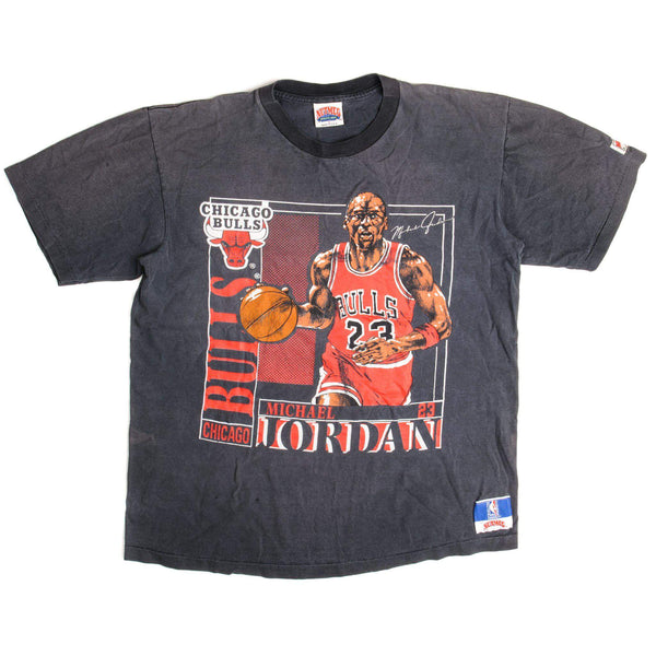 Vintage NBA Chicago Bulls Michael Jordan #23 Tee Shirt Size Large Made In USA with single stitch sleeves.