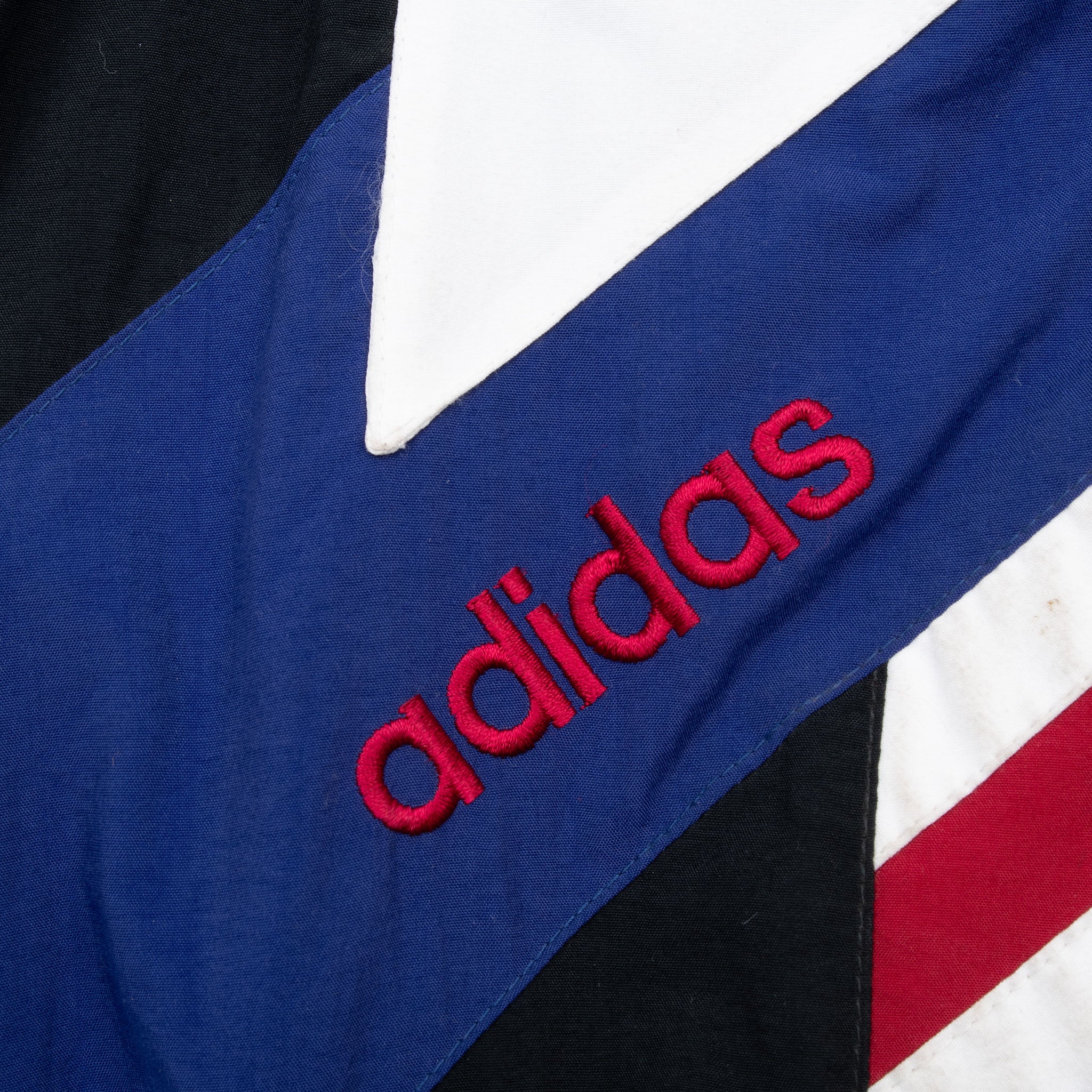 Vintage Adidas BSG Blue Red Black Windbreaker Jacket 1980S Size Large