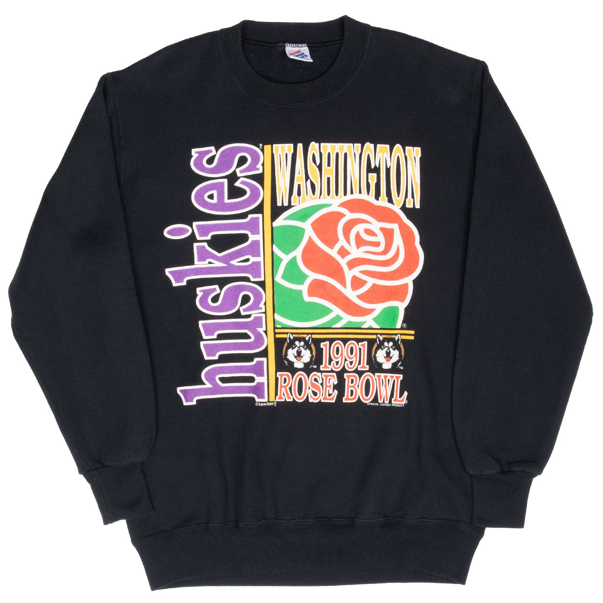 Vintage Ncaa Washington Huskies Rosebowl 1991 Sweatshirt Size Large Made In Usa