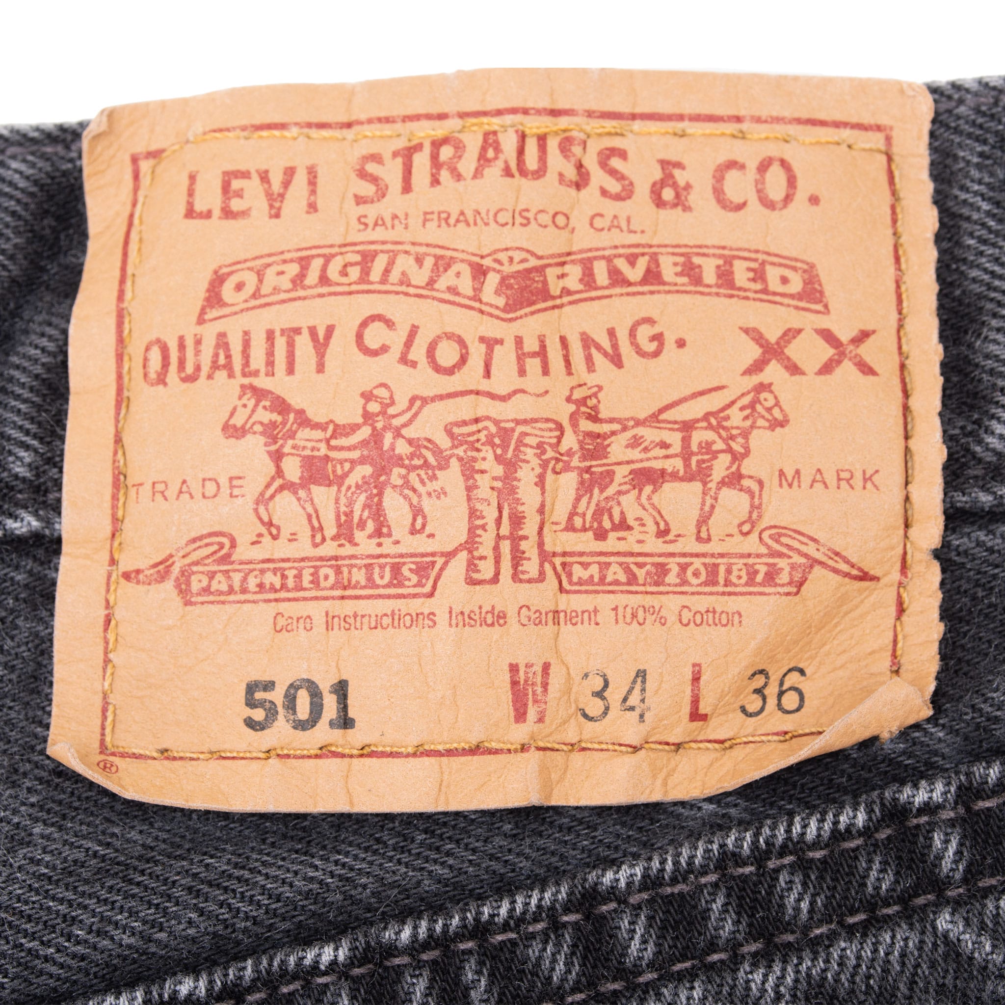 VINTAGE LEVIS 501 BLACK JEANS SIZE 33X35 1990S MADE IN USA