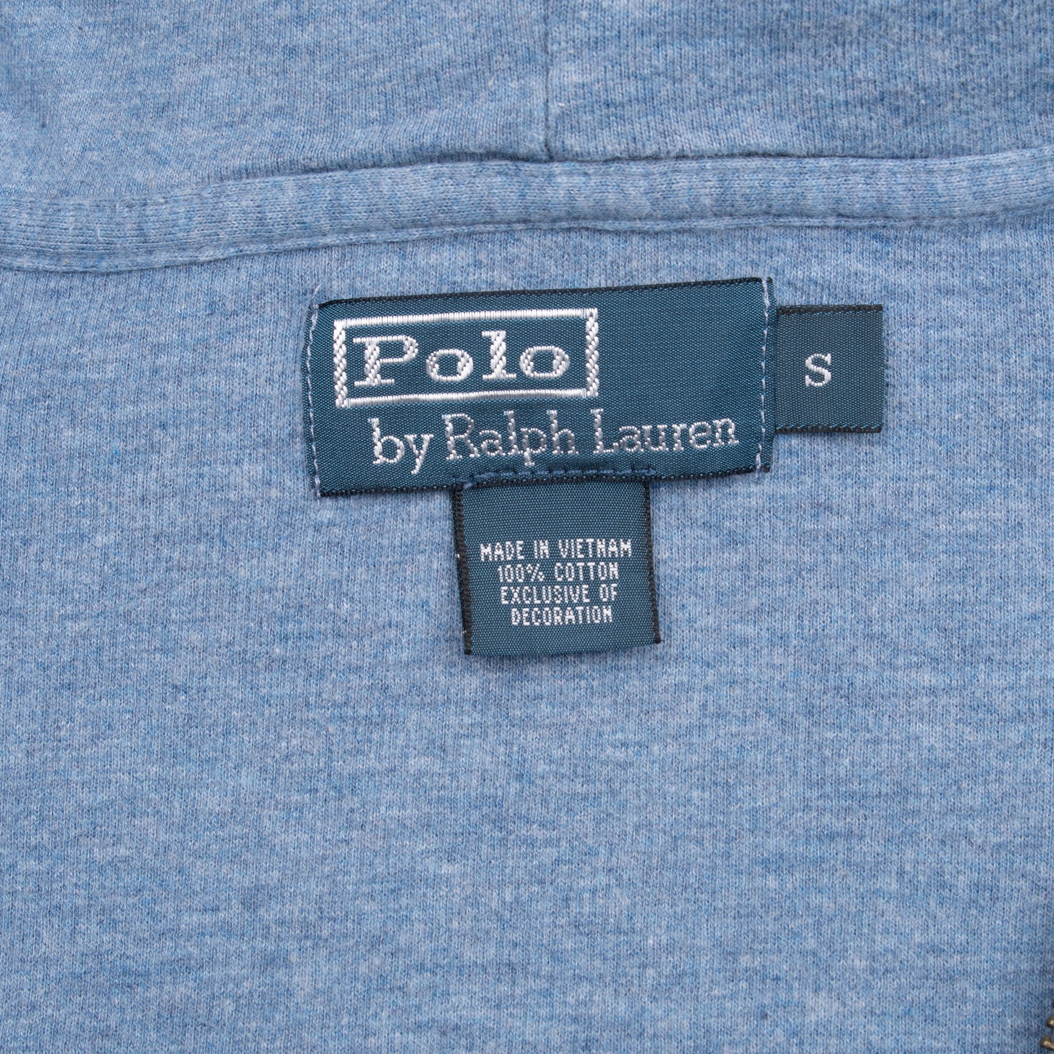 Vintage Ralph Lauren Zip up Blue Hoodie Sweatshirt Size Small 1990s