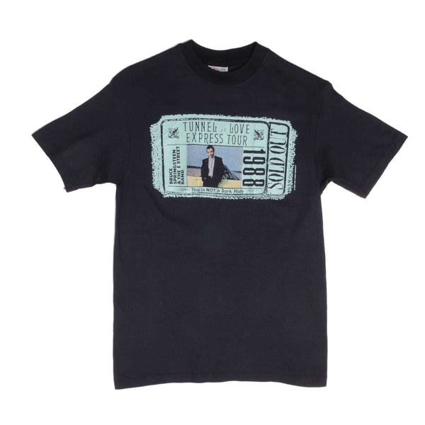 Vintage Bruce Springsteen Tunnel Of Love Express Tour 1988 Tee Shirt Size Small Made In USA With Single Stitch Sleeves