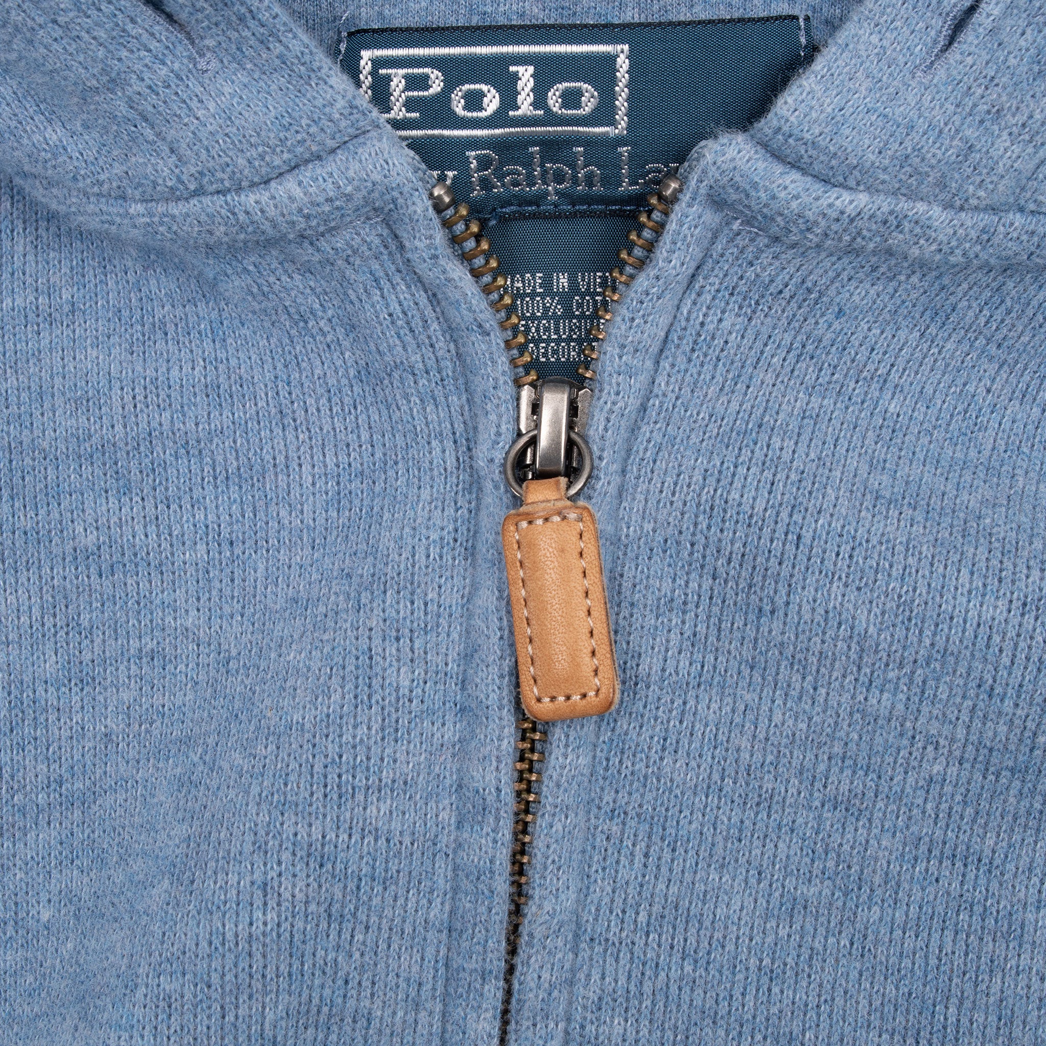 Vintage Ralph Lauren Zip up Blue Hoodie Sweatshirt Size Small 1990s