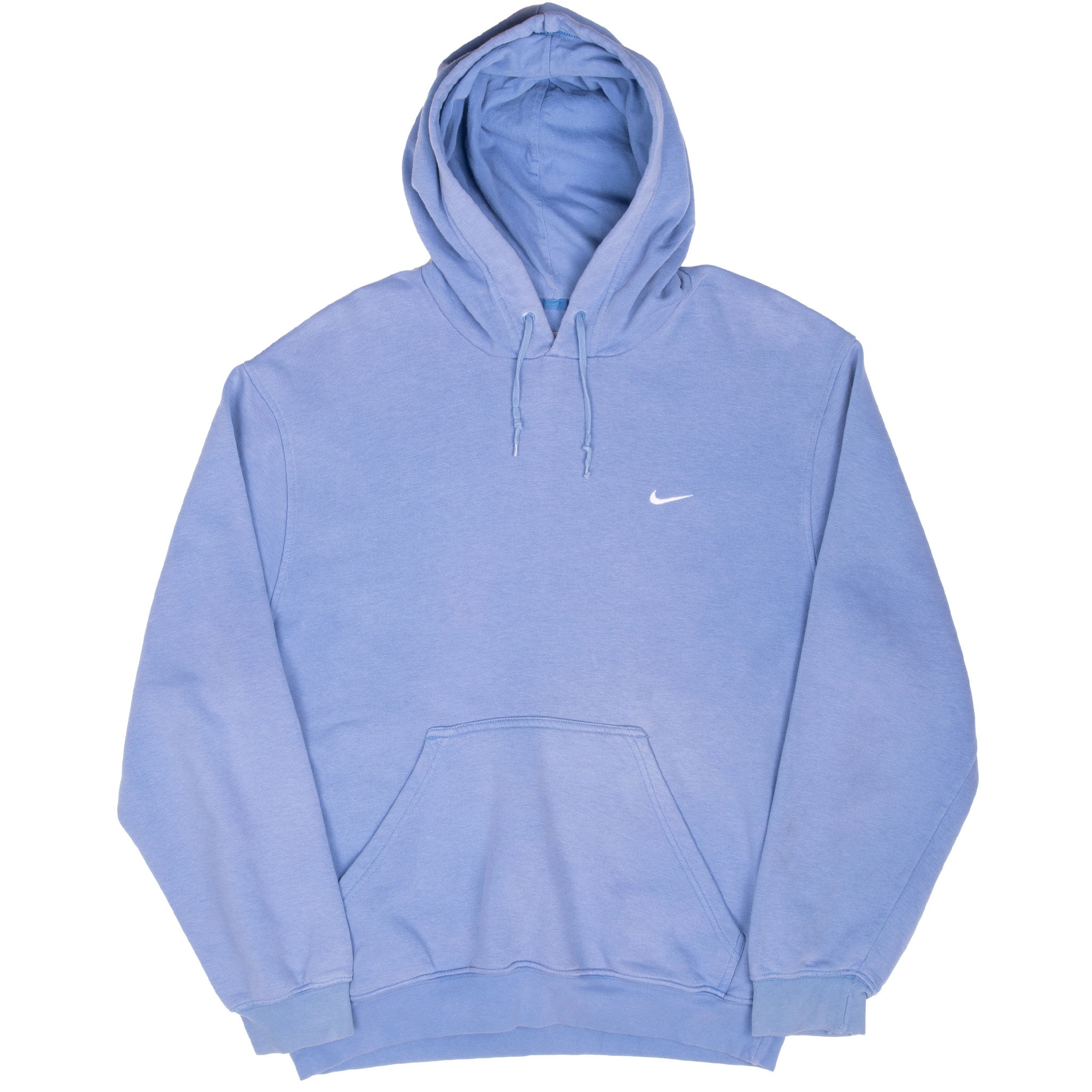 Vintage Nike Classic Swoosh Pastel Blue Hoodie Sweatshirt 2000S Size Large
