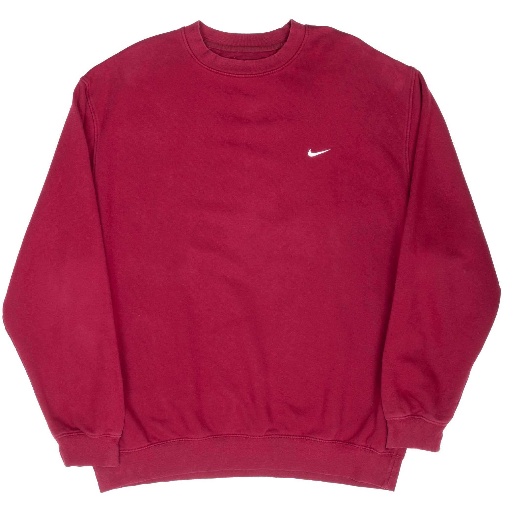 Vintage Nike Classic Swoosh Red Burgundy Sweatshirt 2000S Size XL
