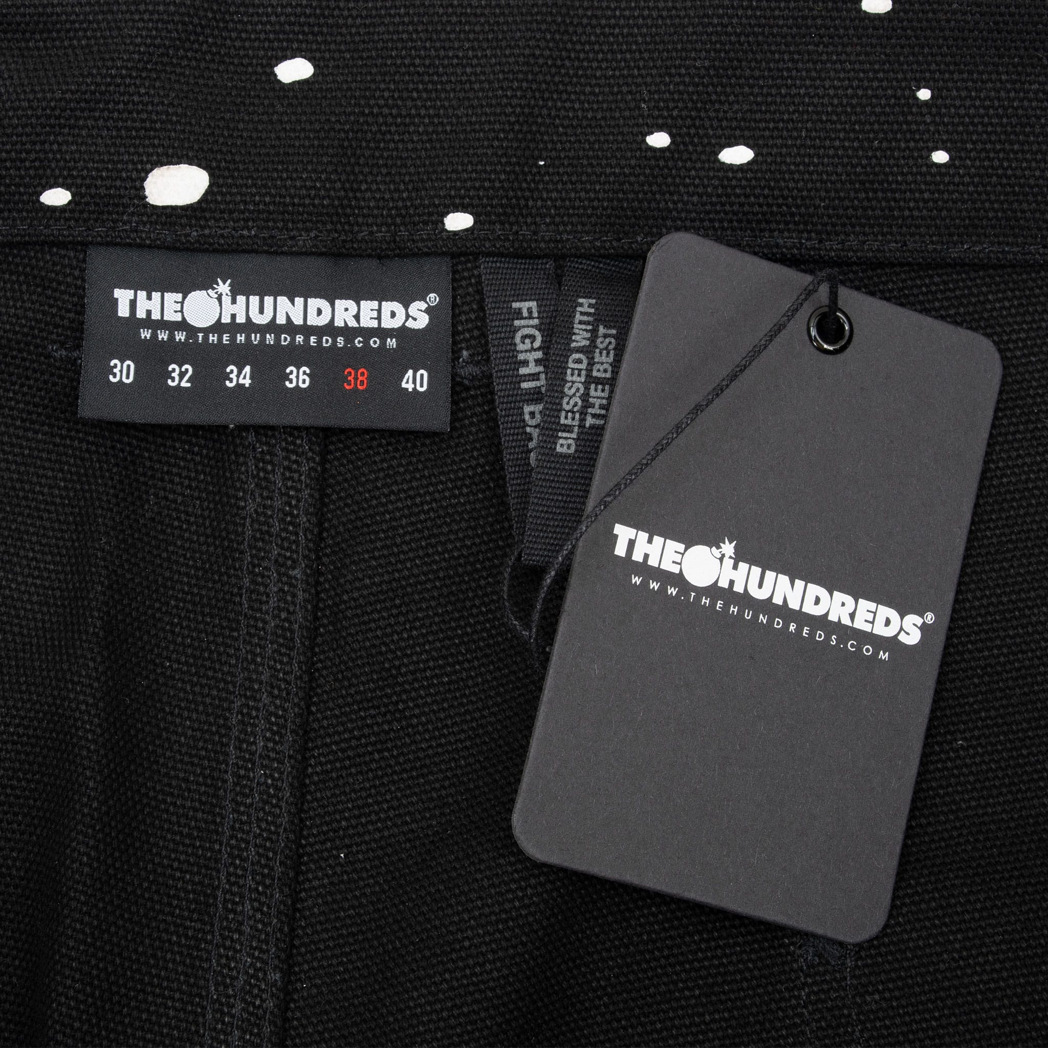 THE HUNDREDS X JOSHUA VIDES PAINT SPLASH BLACK JEANS SIZE 38X31 DEADSTOCK