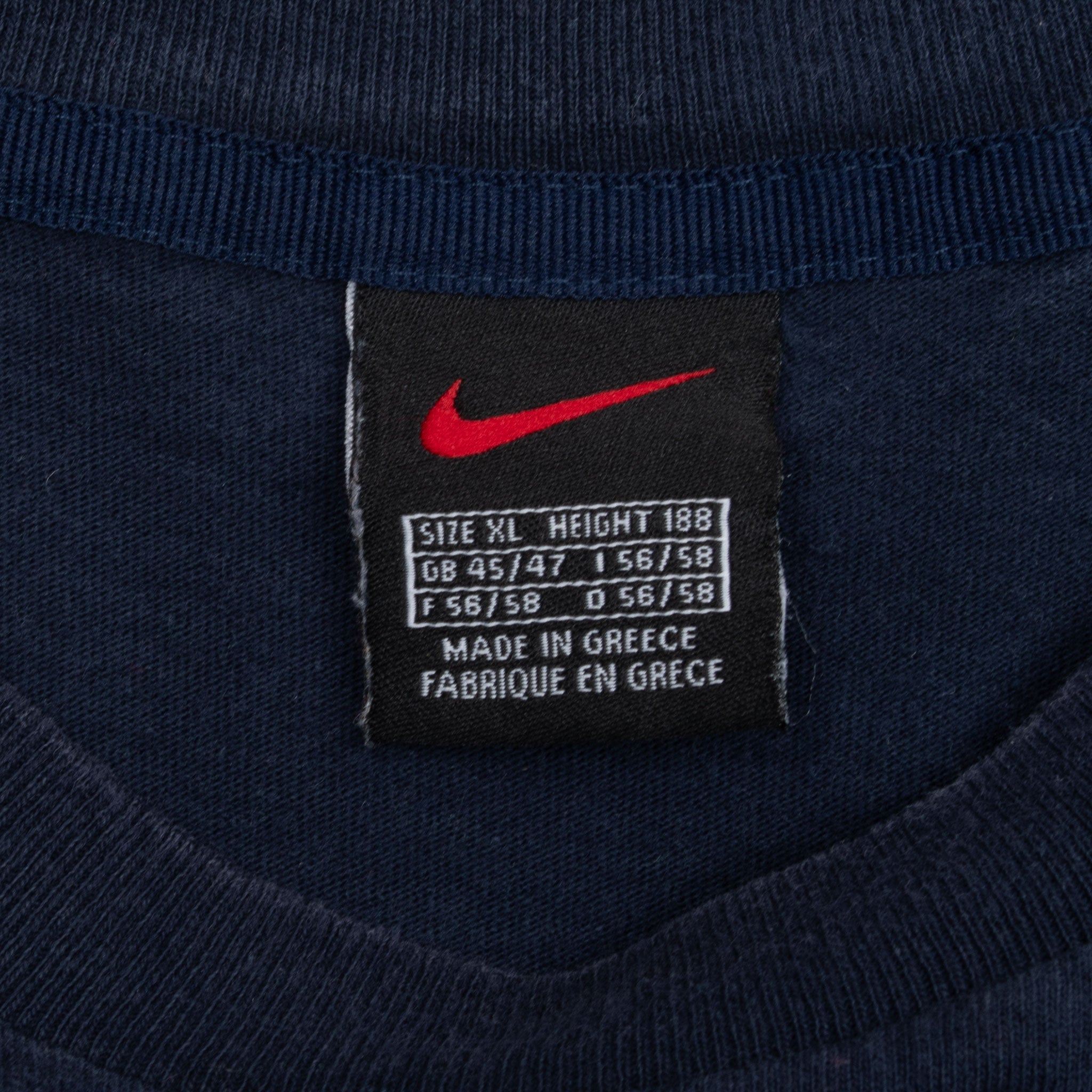 Vintage Nike Navy Classic Swoosh Tee Shirt 1990S Size XL