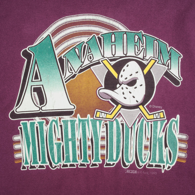 Vintage Nhl Anaheim Mighty Ducks Disney Tee Shirt 1993 Size Xl Made In USA