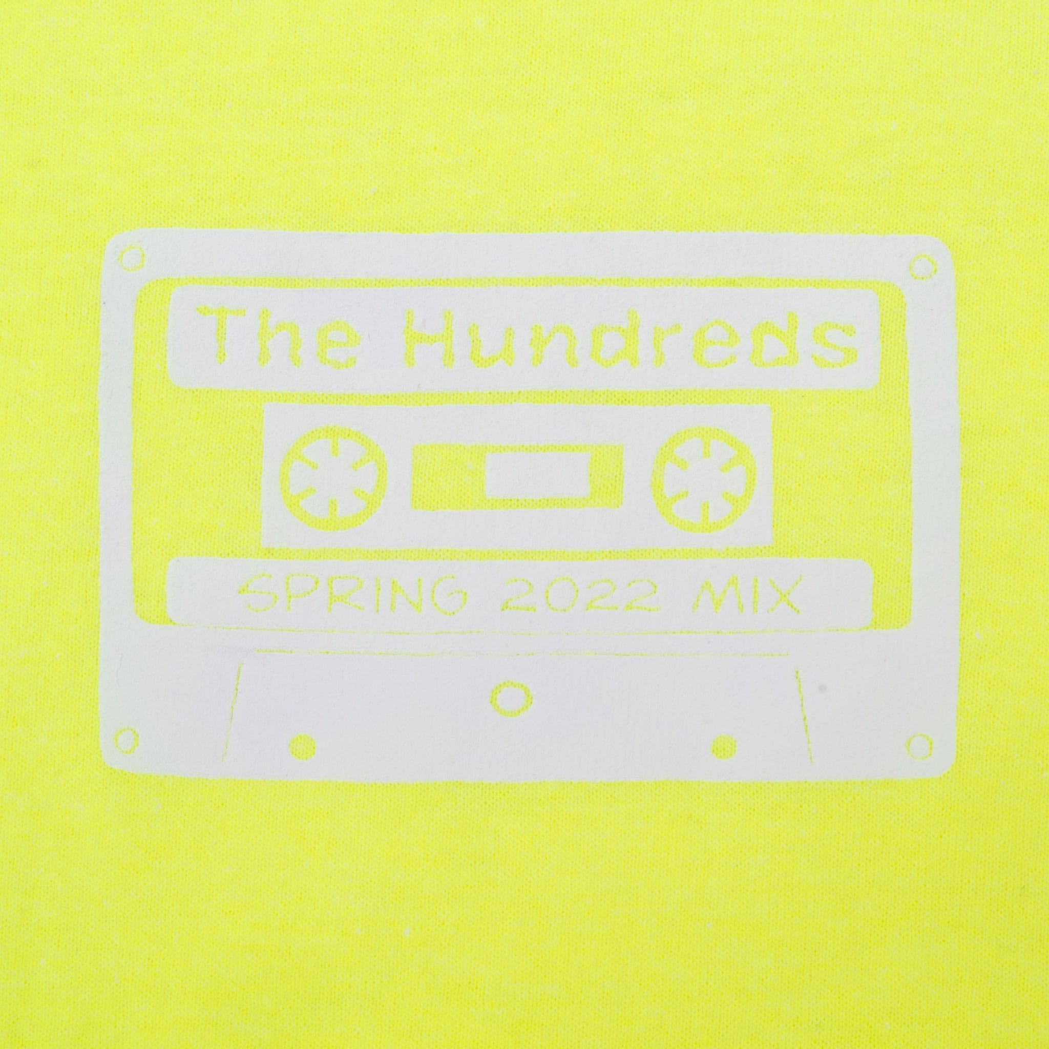 THE HUNDREDS MIX MIXTAPE 2022 NEON YELLOW TEE SHIRT SIZE XL DEADSTOCK