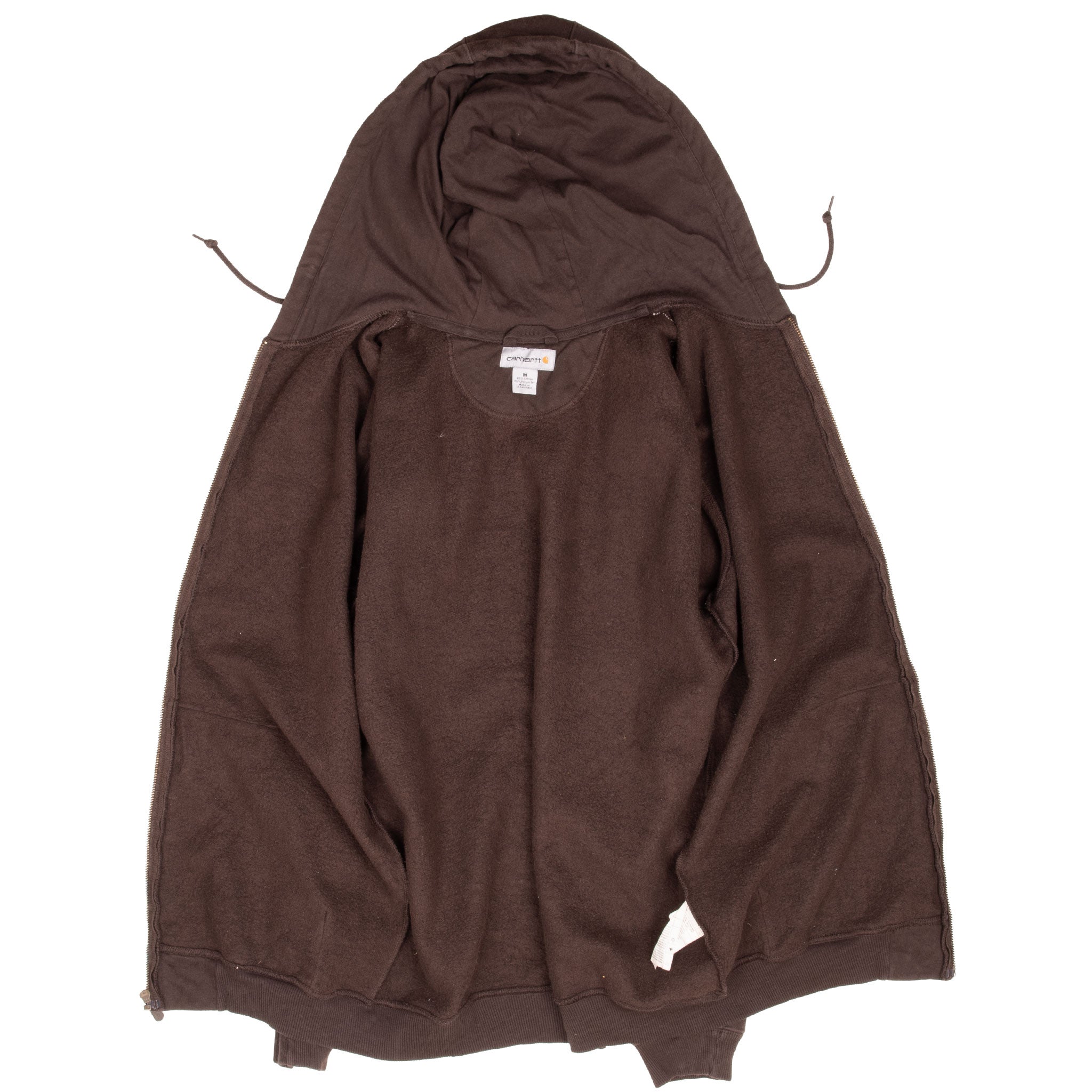 Vintage Carhartt Full Zip Brown Hoodie Sweatshirt 2000S Size Medium