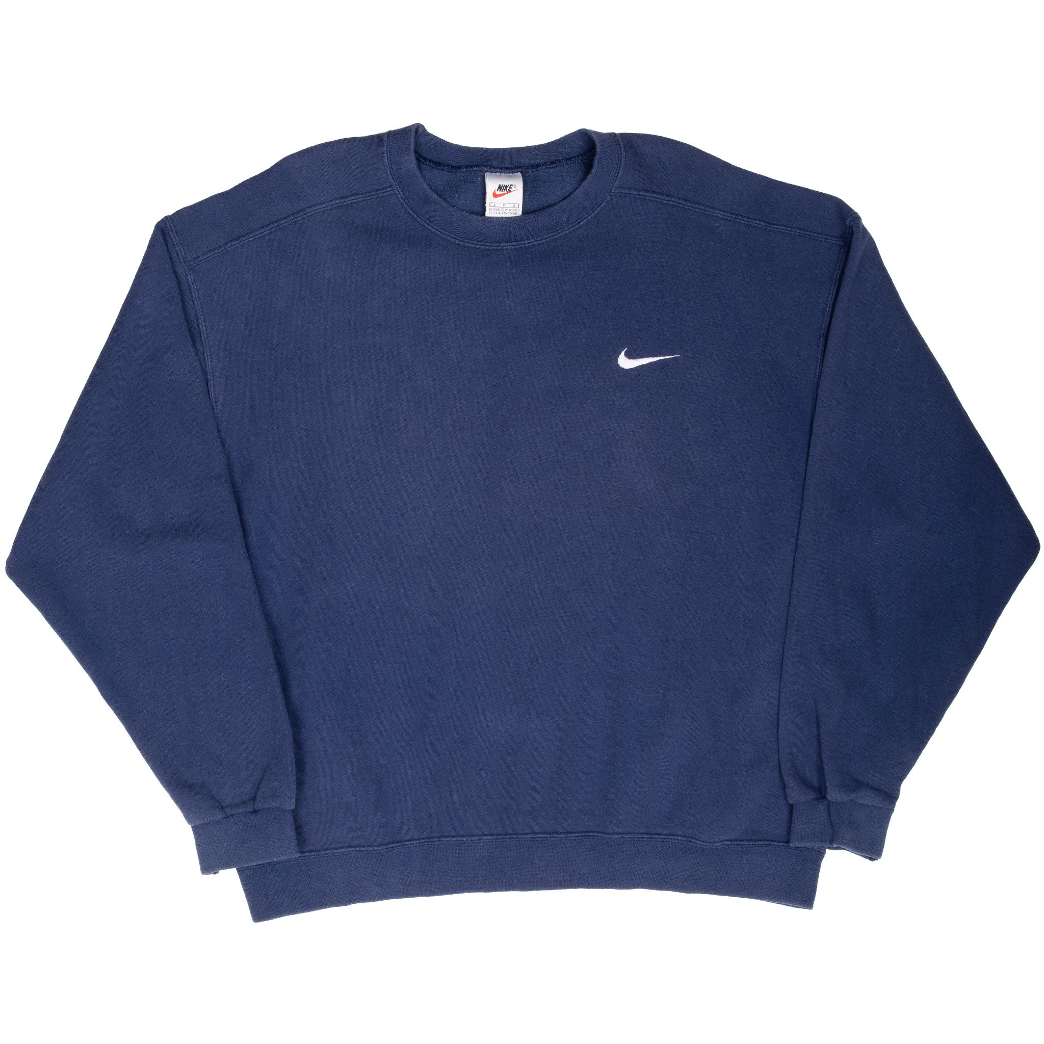 Vintage Nike Swoosh Navy Blue Crewneck Sweatshirt 1990S Size Large