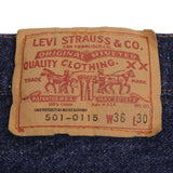 Beautiful Indigo Levis 501 Jeans 1980S Made in USA with Very Dark Wash Size on Tag 36X30 Actual Size 35X30 Back Button #553