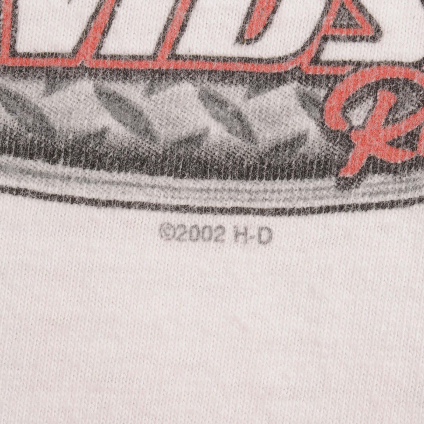 Vintage Harley Davidson Racing Long Sleeves White Tee Shirt 2002 Size 2XL Made In USA