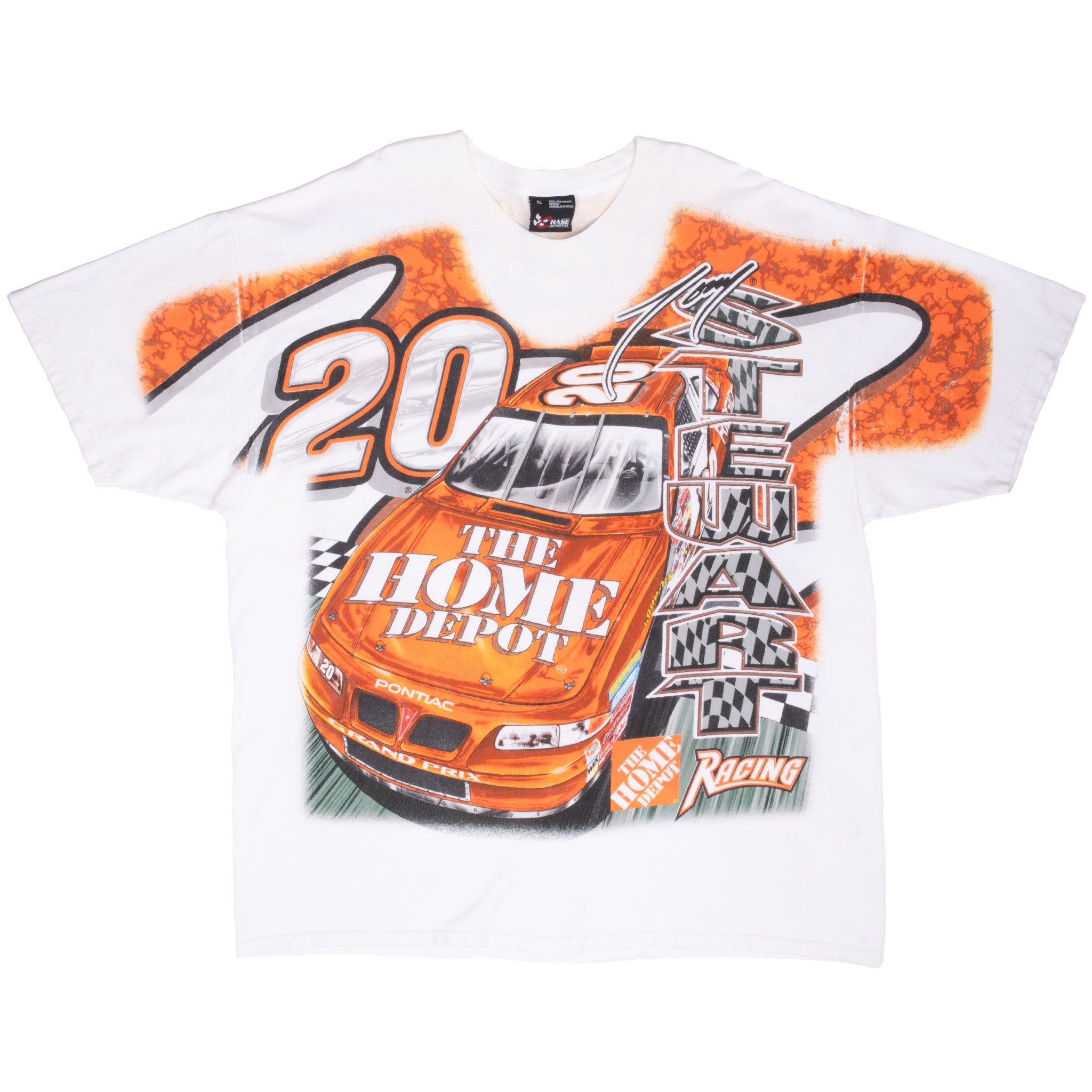 Vintage Nascar All Over Print Tony Stewart Home Depot 2001 Tee Shirt Size XL