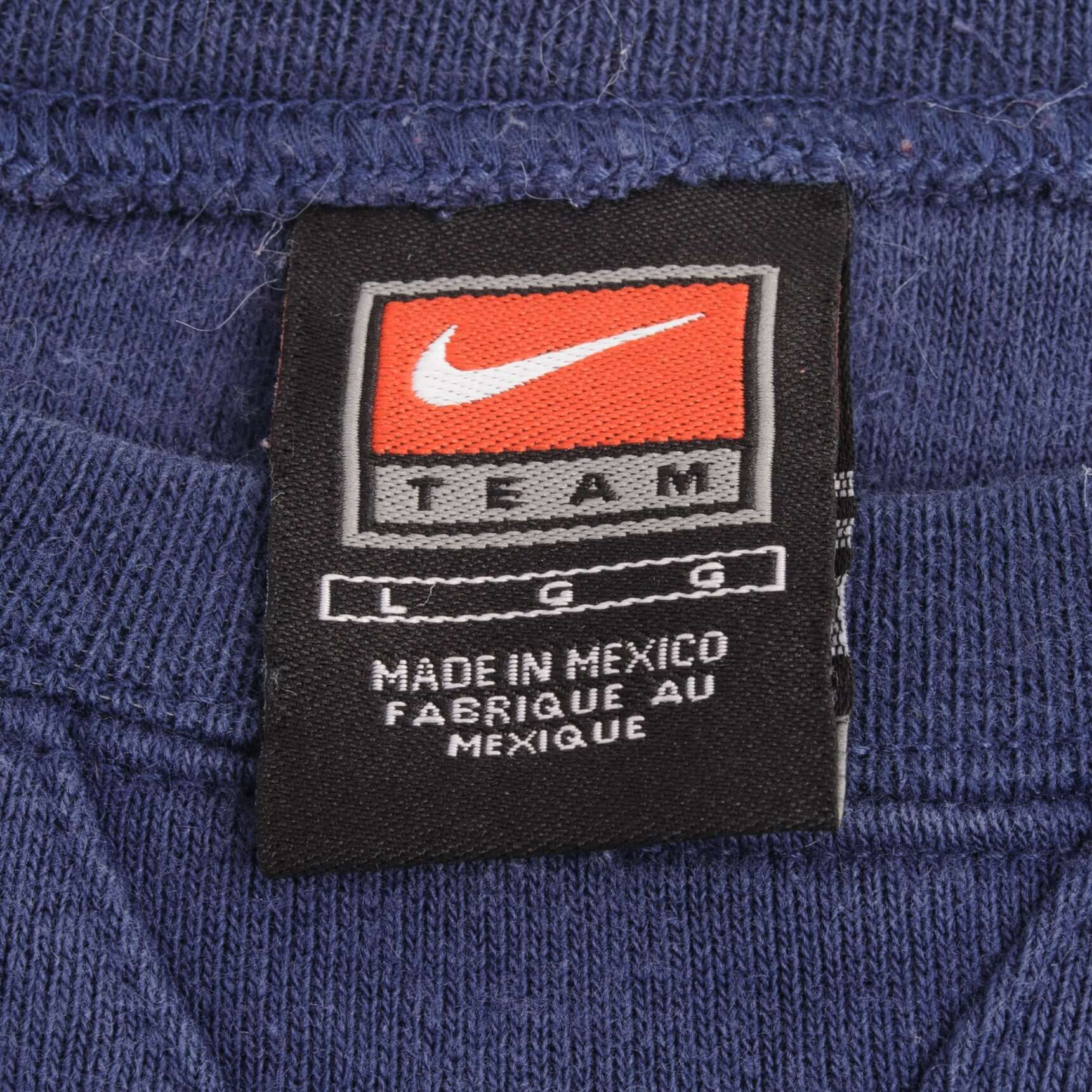 Vintage Nike Athletics Spellout Blue Sweatshirt 1990S Size Large