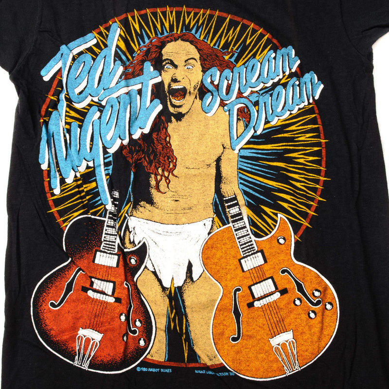 VINTAGE TED NUGENT WANGO TANGO TOUR TEE SHIRT 1980 SIZE XS MADE IN USA