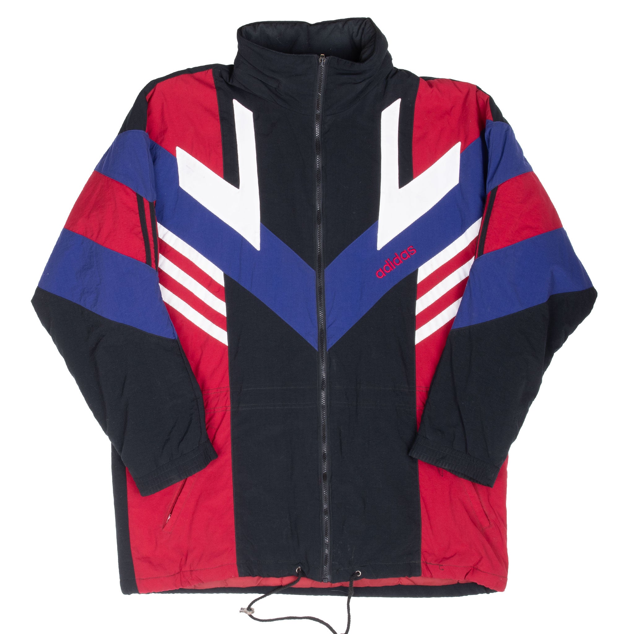 Vintage Adidas BSG Blue Red Black Windbreaker Jacket 1980S Size Large