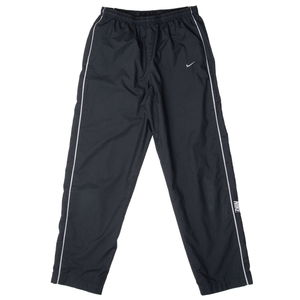 Vintage Nike Classic Swoosh Black Track Pants 2000S Size Medium