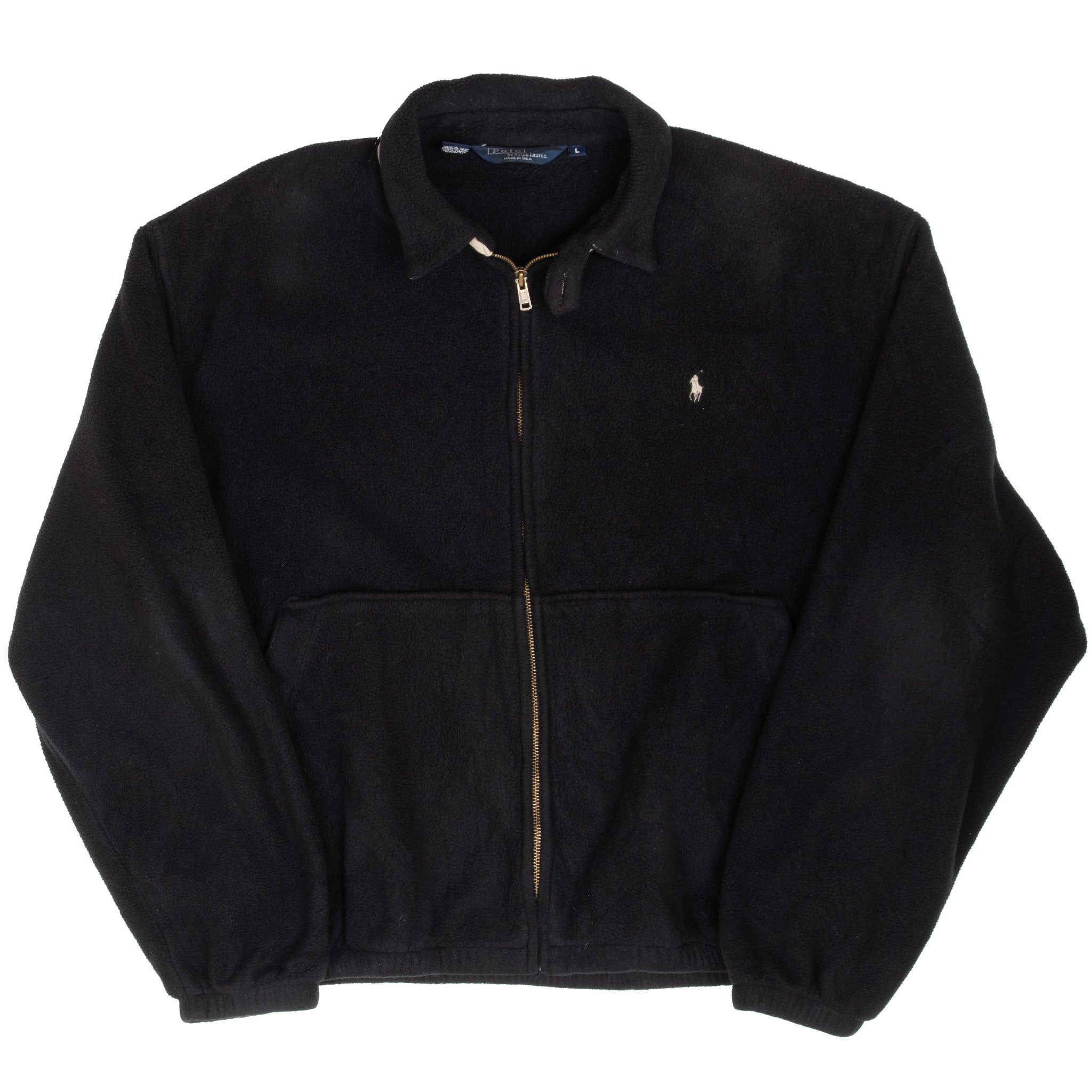 Vintage Polo Ralph Lauren Black Fleece Golf Jacket Size Large 1990S Made In USA