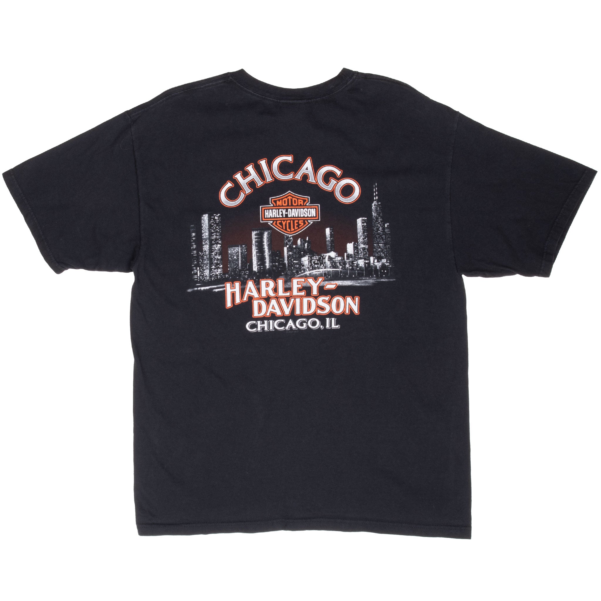 Vintage Harley Davidson Chicago 1996 Tee Shirt Size Large Made In Usa With Single Stitch Sleeves