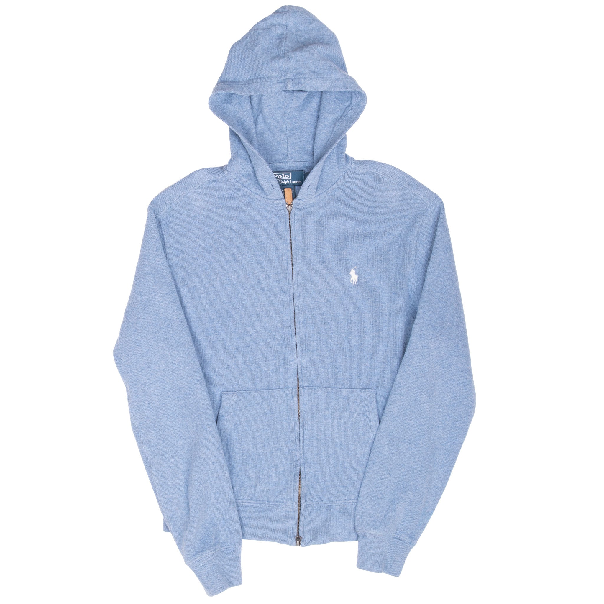 Vintage Ralph Lauren Zip up Blue Hoodie Sweatshirt Size Small 1990s