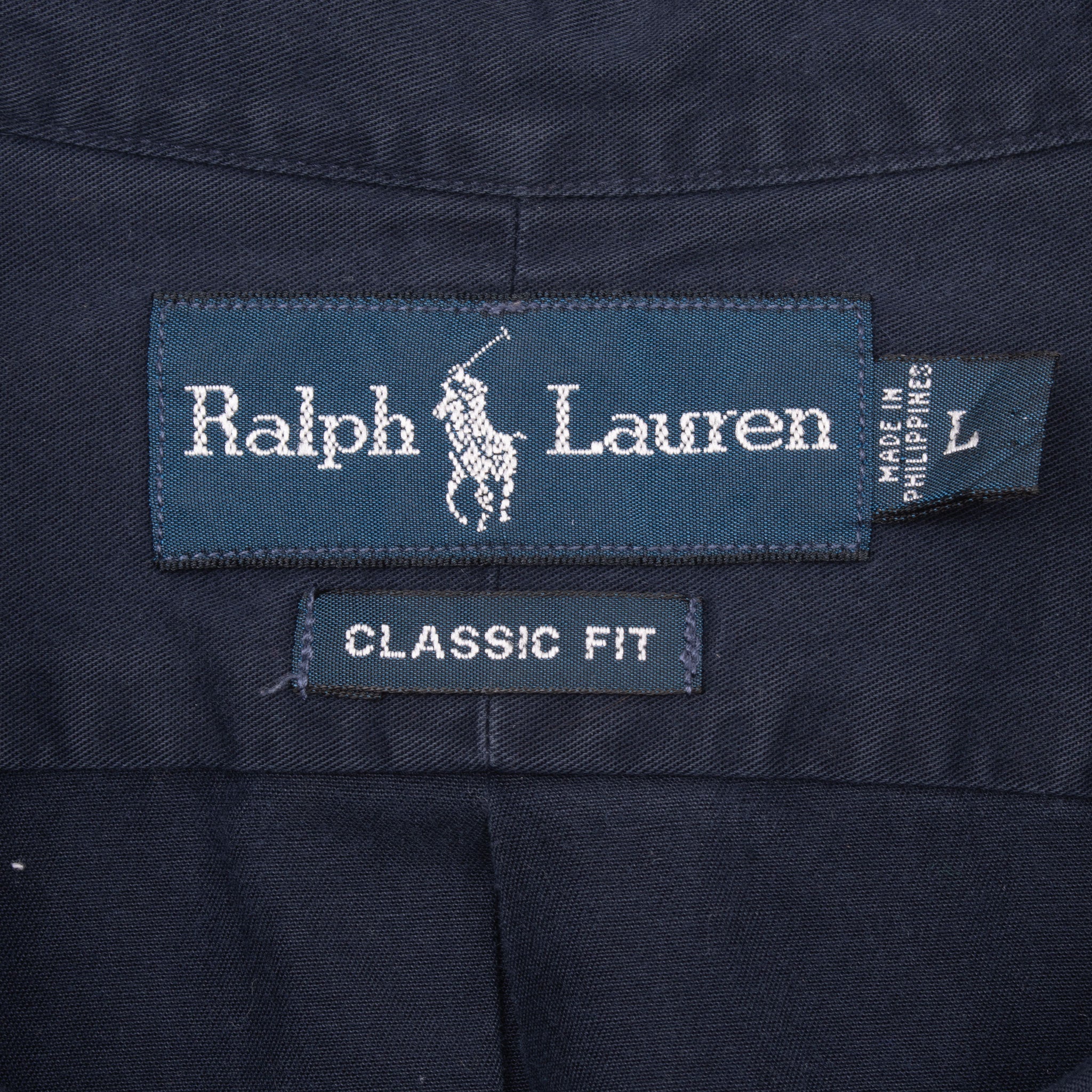Vintage Ralph Lauren Navy Blue Shirt 1990S Size Large